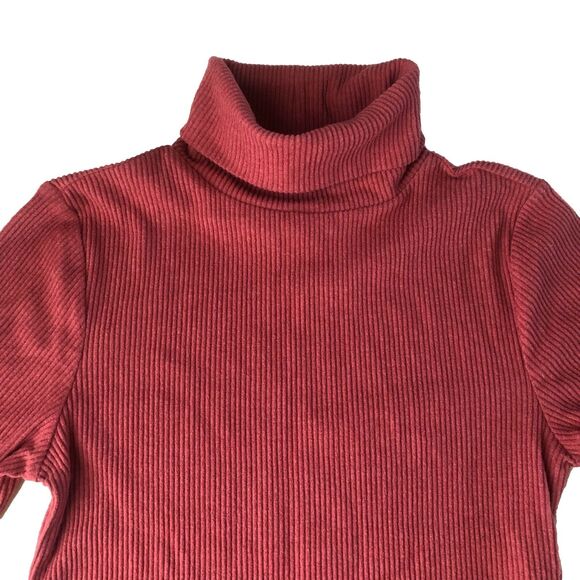 Old Navy Juniors Plush Tee Ribbed Long Sleeve Turtleneck MauveRose Medium NWT - Picture 9 of 16